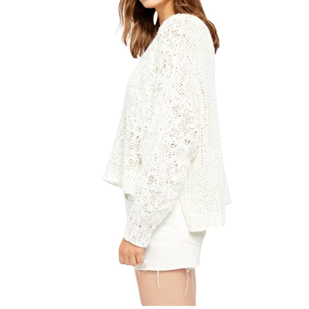🌸New🌸 Free People Textured Long Sleeve Sweater M - Picture 3 of 11